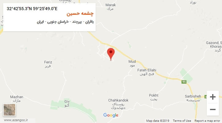 روستای چشمه حسین بر روی نقشه