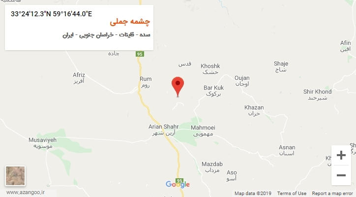 روستای چشمه جملی بر روی نقشه