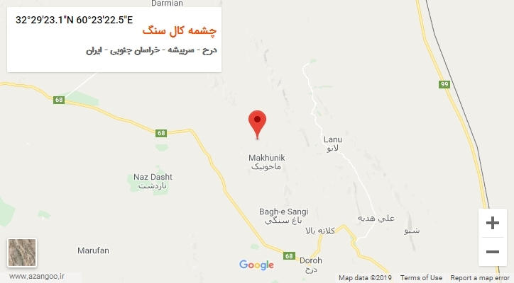 روستای چشمه کال سنگ بر روی نقشه