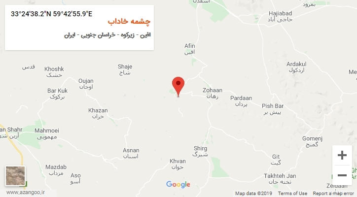 روستای چشمه خاداب بر روی نقشه