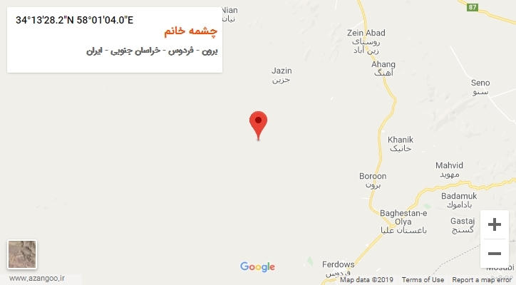 روستای چشمه خانم بر روی نقشه
