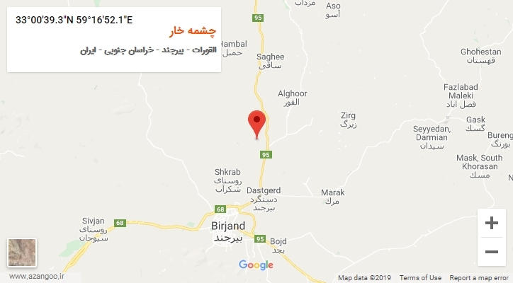 روستای چشمه خار بر روی نقشه