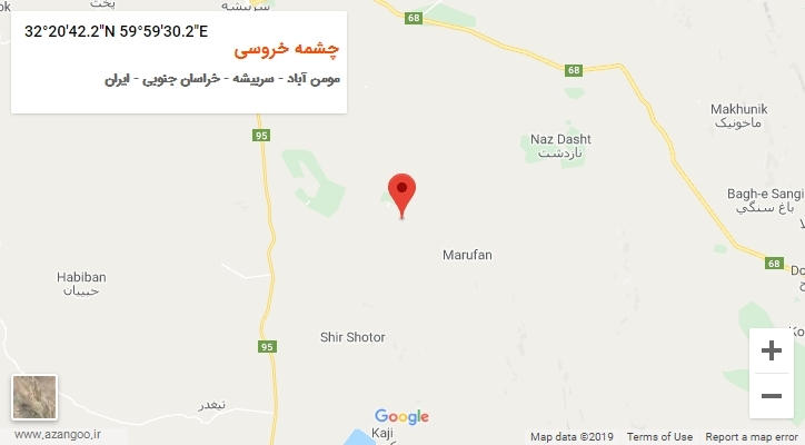 روستای چشمه خروسی بر روی نقشه