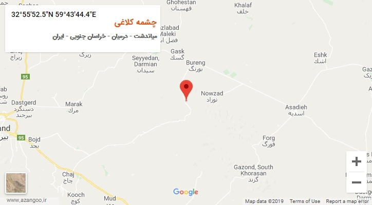 روستای چشمه کلاغی بر روی نقشه