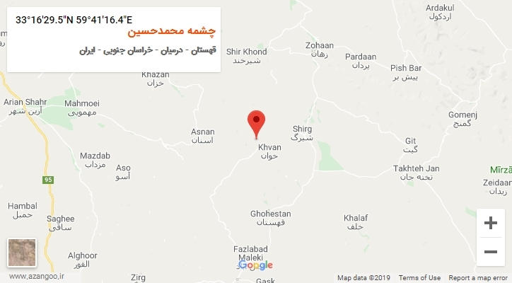 روستای چشمه محمدحسین بر روی نقشه