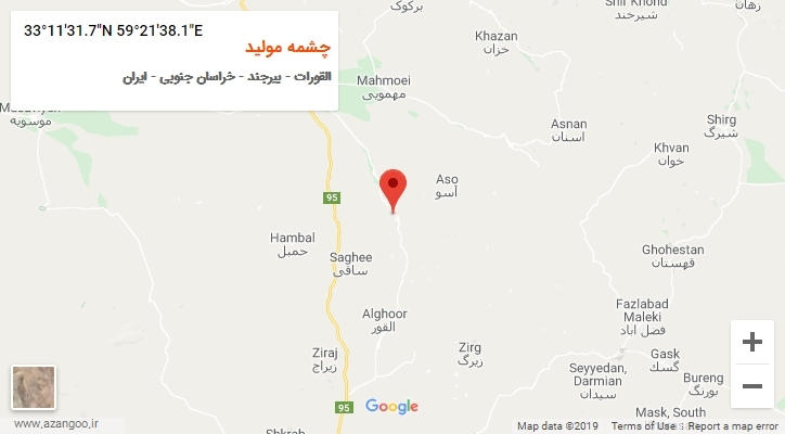 روستای چشمه مولید بر روی نقشه