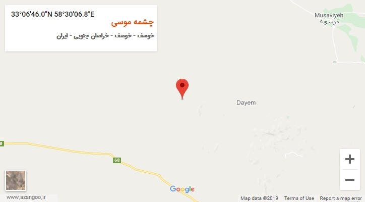 روستای چشمه موسی بر روی نقشه