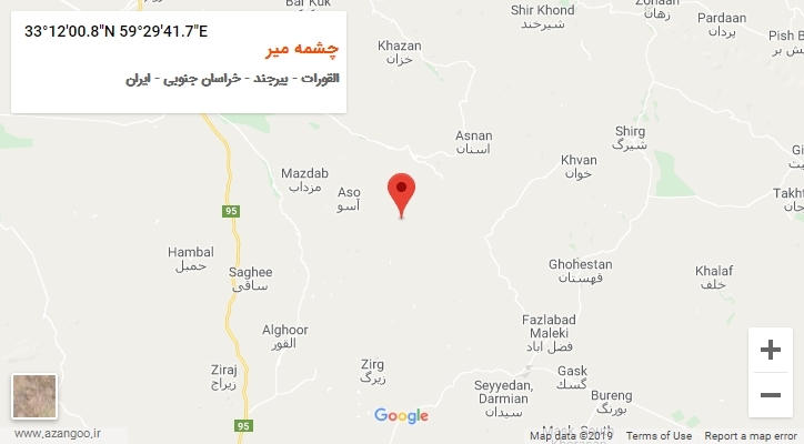 روستای چشمه میر بر روی نقشه