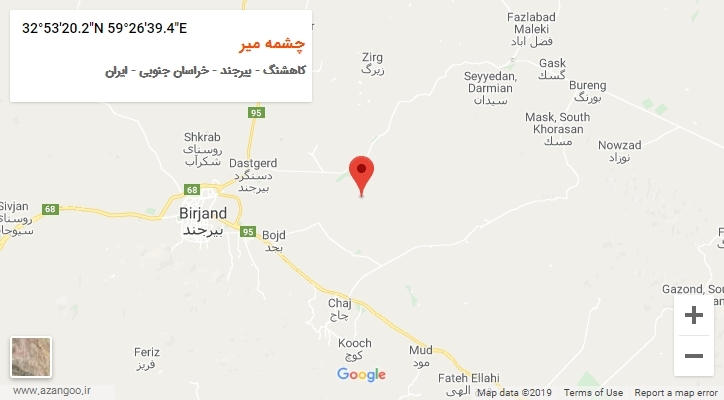 روستای چشمه میر بر روی نقشه