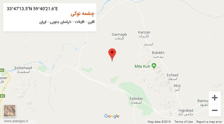 روستای چشمه نوکی بر روی نقشه