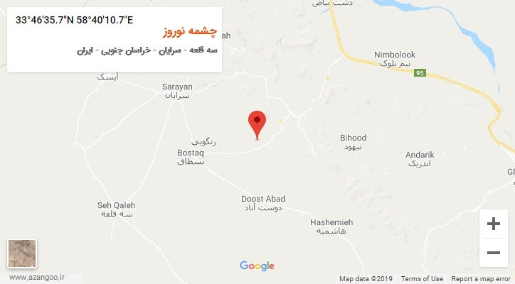روستای چشمه نوروز بر روی نقشه