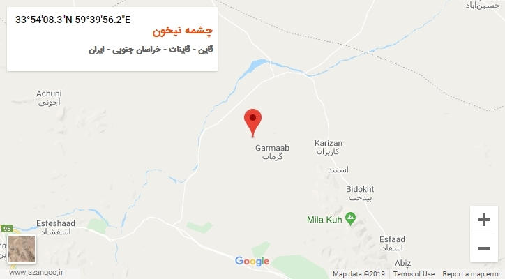 روستای چشمه نیخون بر روی نقشه