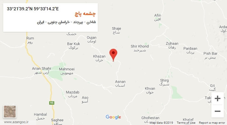 روستای چشمه پاچ بر روی نقشه