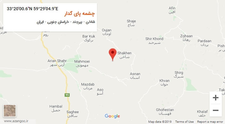 روستای چشمه پای گدار بر روی نقشه