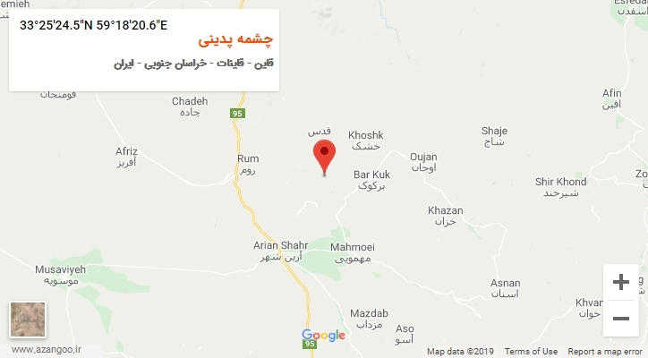 روستای چشمه پدینی بر روی نقشه