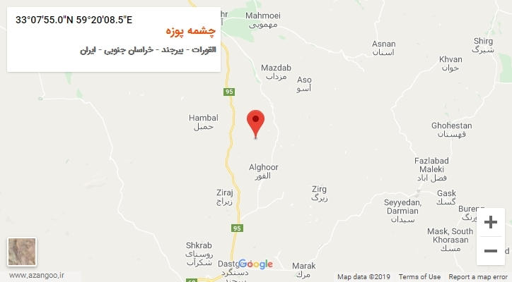 روستای چشمه پوزه بر روی نقشه