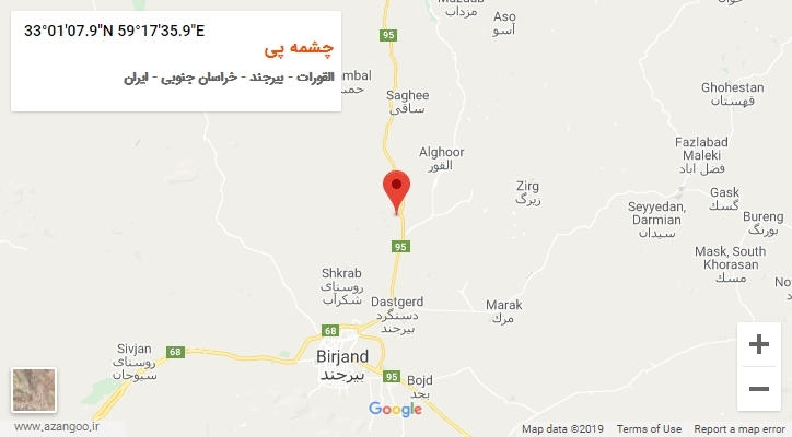 روستای چشمه پی بر روی نقشه