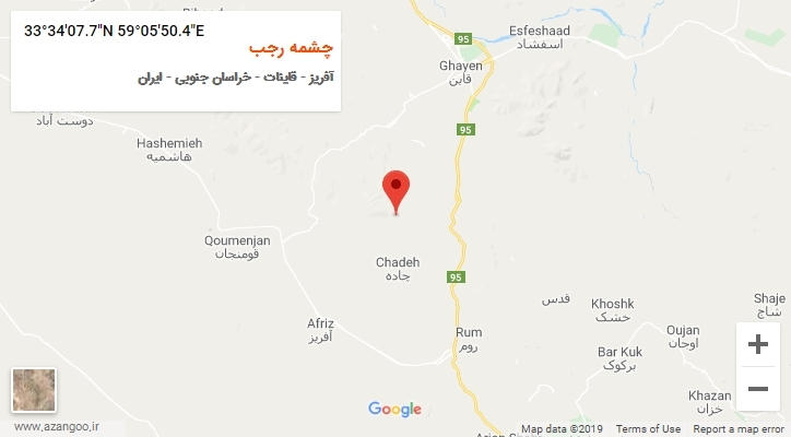 روستای چشمه رجب بر روی نقشه