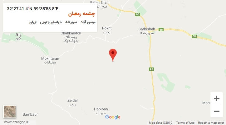 روستای چشمه رمضان بر روی نقشه