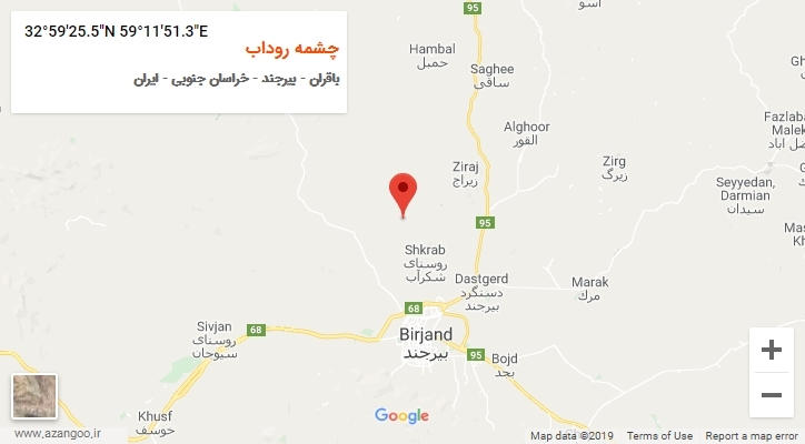 روستای چشمه روداب بر روی نقشه