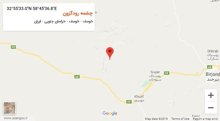 روستای چشمه رودگزون بر روی نقشه
