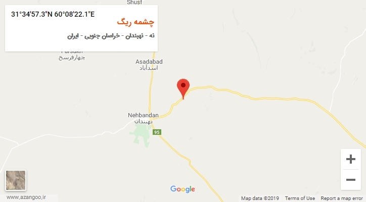 روستای چشمه ریگ بر روی نقشه