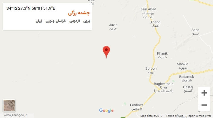 روستای چشمه رزگی بر روی نقشه