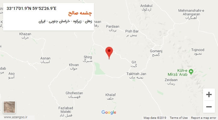 روستای چشمه صالح بر روی نقشه