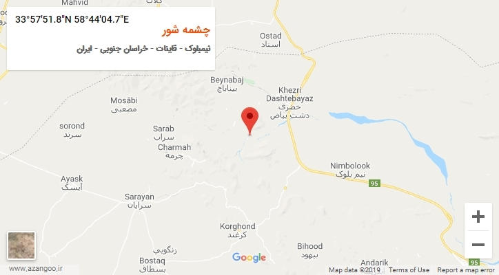 روستای چشمه شور بر روی نقشه