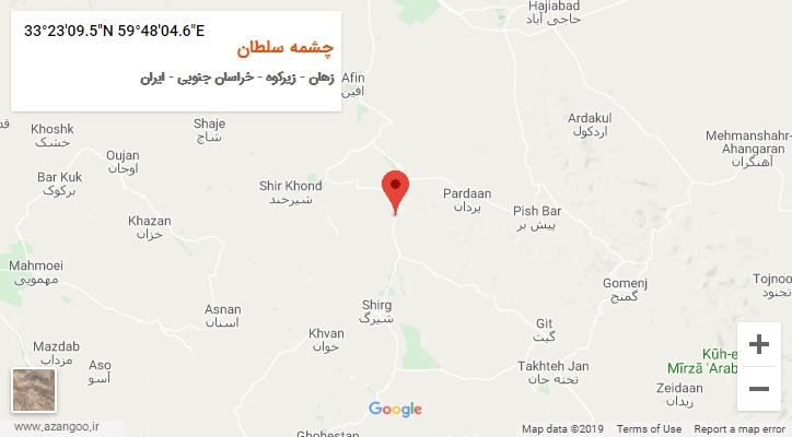 روستای چشمه سلطان بر روی نقشه