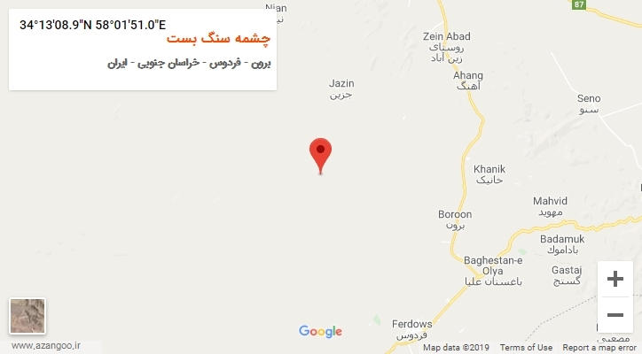 روستای چشمه سنگ بست بر روی نقشه