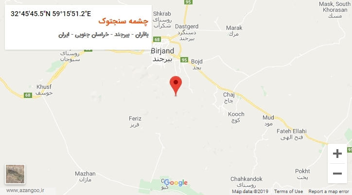 روستای چشمه سنجتوک بر روی نقشه