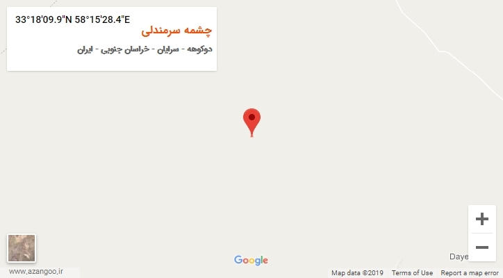 روستای چشمه سرمندلی بر روی نقشه