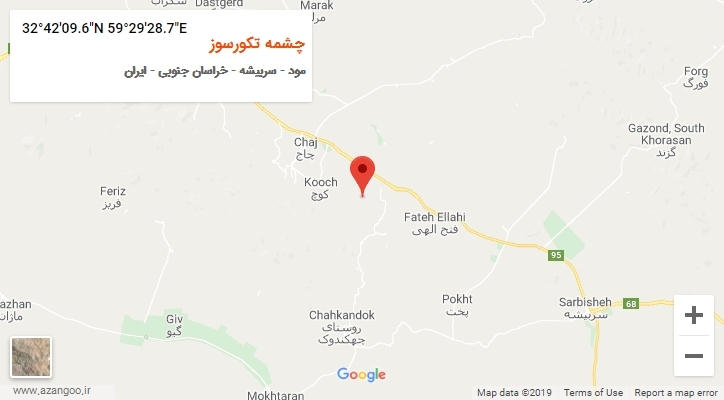 روستای چشمه تکورسوز بر روی نقشه