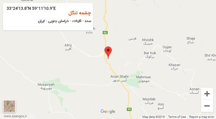 روستای چشمه تنگل بر روی نقشه