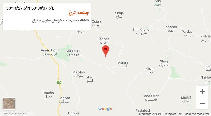 روستای چشمه ترخ بر روی نقشه