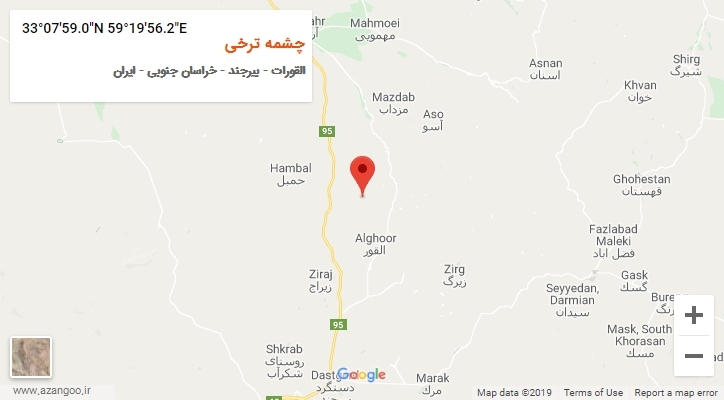 روستای چشمه ترخی بر روی نقشه