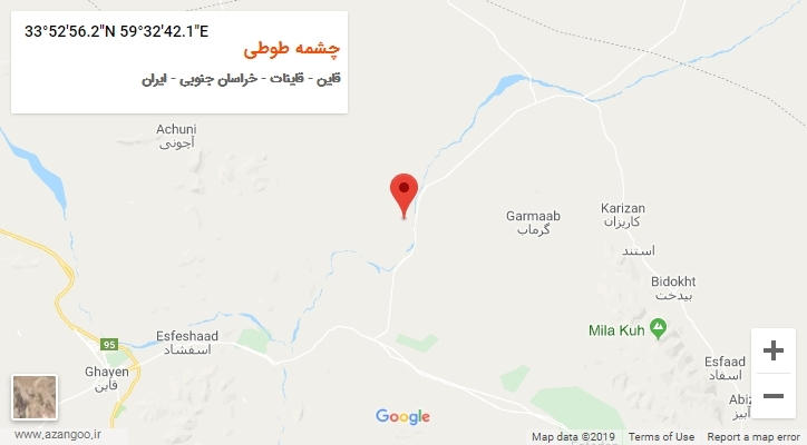 روستای چشمه طوطی بر روی نقشه