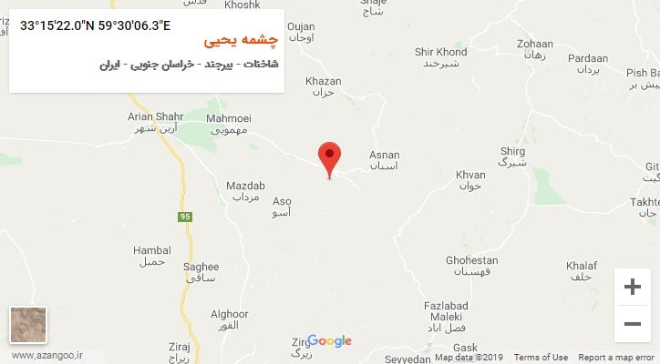روستای چشمه یحیی بر روی نقشه