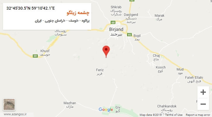 روستای چشمه زیلگو بر روی نقشه