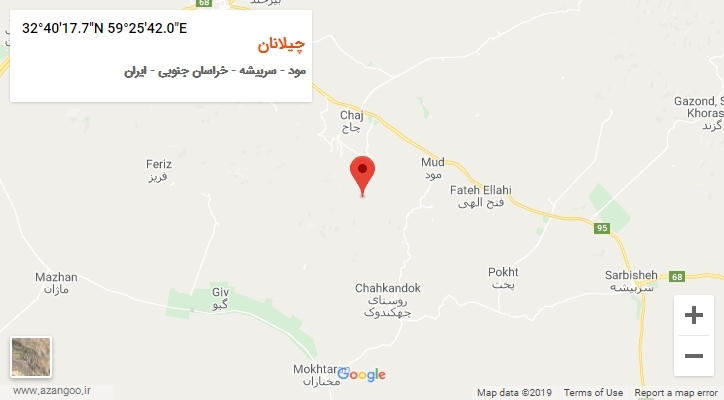 روستای چیلانان بر روی نقشه
