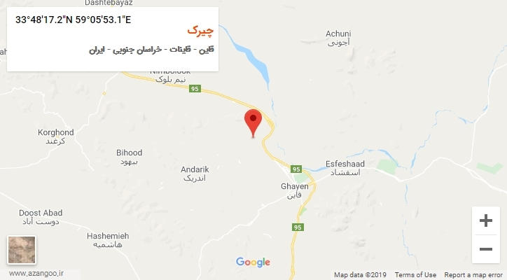 روستای چیرک بر روی نقشه