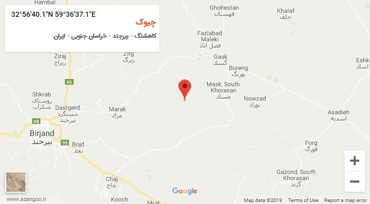 روستای چیوک بر روی نقشه