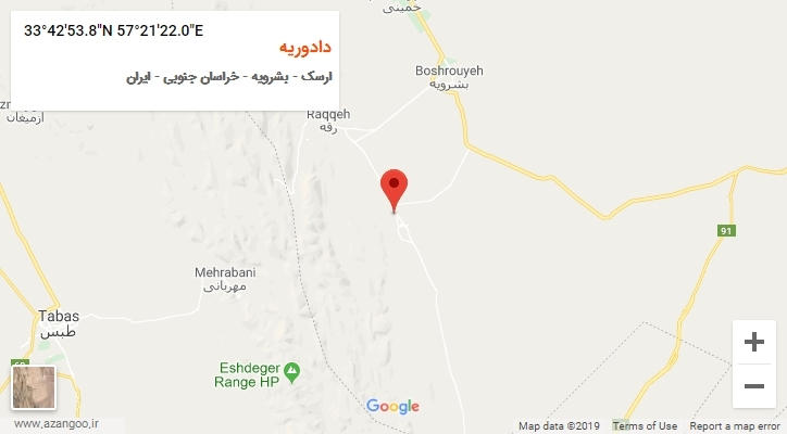 روستای دادوریه بر روی نقشه