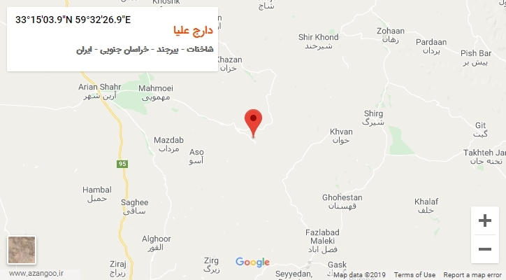روستای دارج علیا بر روی نقشه