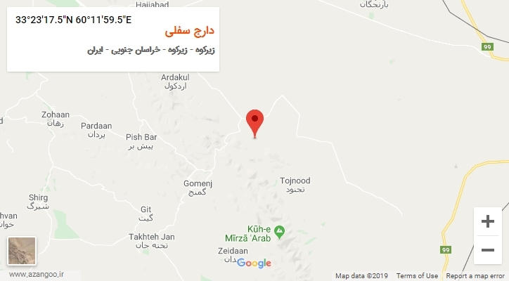 روستای دارج سفلی بر روی نقشه