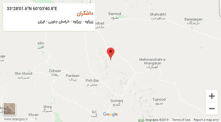 روستای داشگران بر روی نقشه