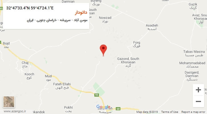 روستای داتودار بر روی نقشه