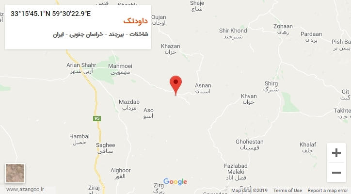 روستای داودتک بر روی نقشه