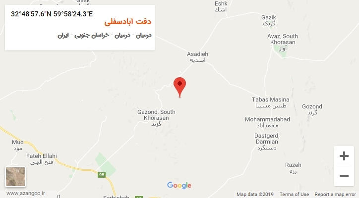 روستای دفت آبادسفلی بر روی نقشه